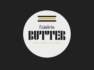 Logo Fräulein Butter adobehiddentreasures bauhaus bread brot butter butterbrot diner illustration logo snack bar stulle