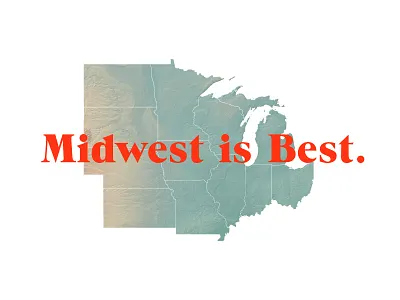Midwest is Best design map midwest minimal print type typography wisconsin