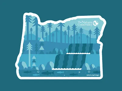 The Nature Conservancy Oregon conservancy field guide illustration mountains nature oregon trees