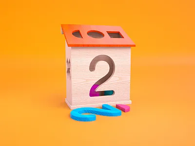 2 = Wooden Shape Blocks 36 days of type 3d cinema4d illustration render shape type typography c4d wooden