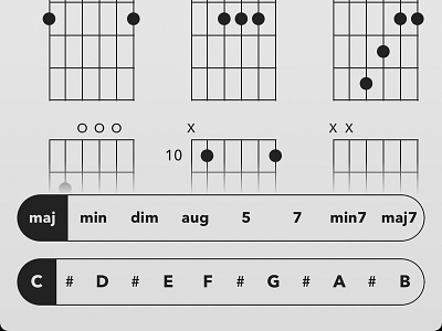 Hand Crafted App In Progress app chords guitar interface ios love ui ux