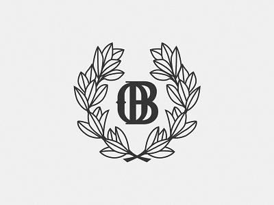 OB logo branding crest illustration leaves logo wreathe