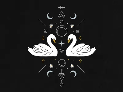 Swan Totem drawing illustration ipad moon illustration swan swan illustration