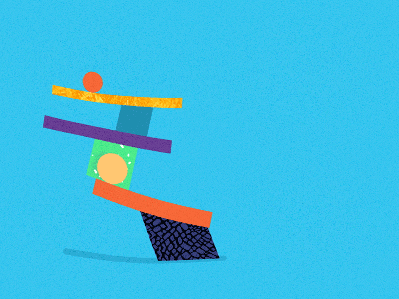 Life balancing act. animation balance design illustration juggling motion primitives texture