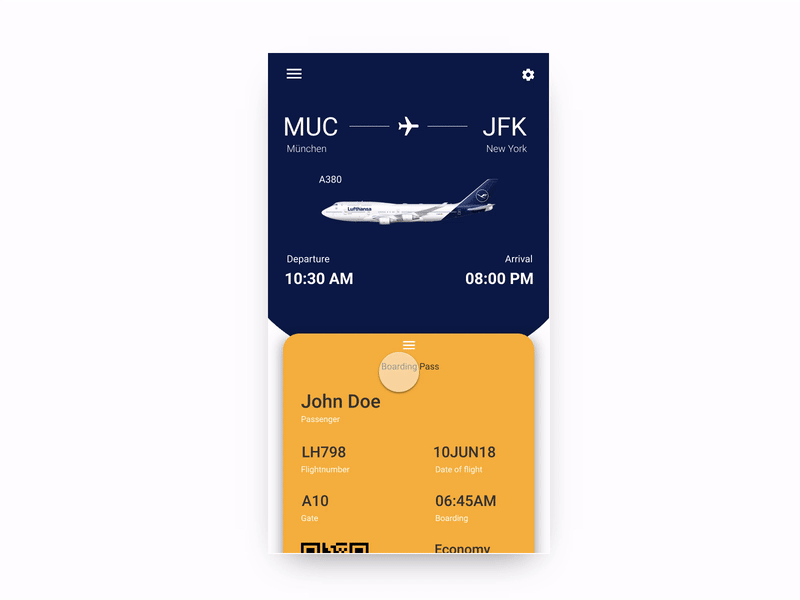 Boarding Pass 024 #dailyui app design boardingpass invisionstudio ui design ux design