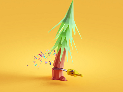 Confetti Tree b3d blender colors confetti illustration isometric low poly render tree