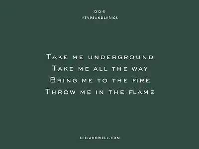 Type and Lyrics #004 font lyrics monotype san serif type typelyrics typography uppercase