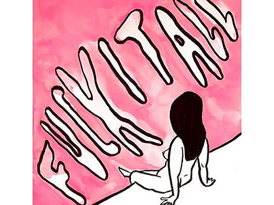 Fuck It All illustration ink nude pastel pink watercolor