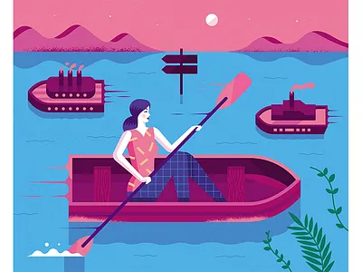 Illustration for Psychologie und Leben magazine flowers illustration magazine mountains photo print psychology sea water woman