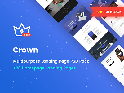 Crown - Multipurpose Marketing PSD Landing Page Pack crown envato psd themeforest