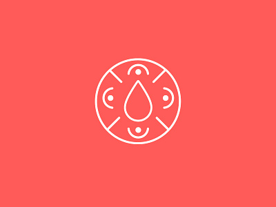 Health Company Brand Mark brand branding color health lines logo mark minimal red stroke water wellness
