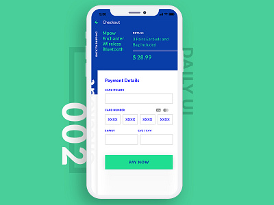 DailyUI - 002 - Credit card checkout checkout credit card daily ui experimental ui design