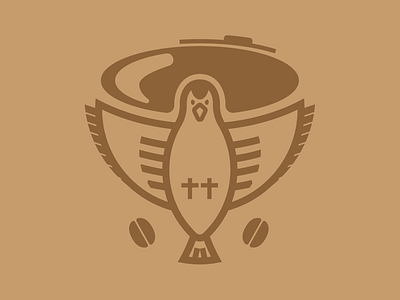 Coffee Logo Concept bird brown coffee cup goldfinch