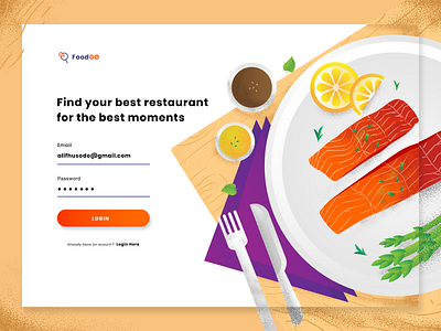 Header Illustration Exploration For Food Website cook design food header illustration landing page restaurant vector website