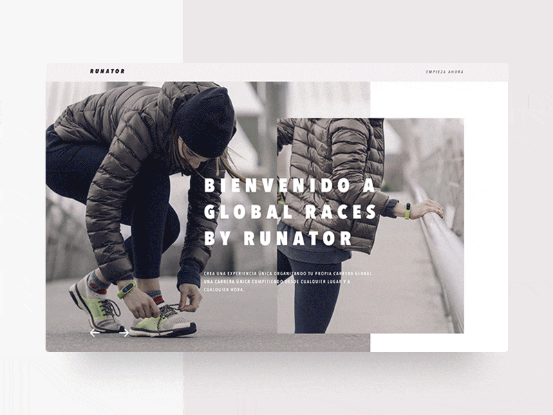 Global Races Slider Animation animation homepage races running sports ui ux web website whitespace