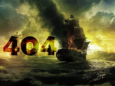 Pirate 404 page 2d 404 design error illustration landingpage server not found ui ux vector web webpage