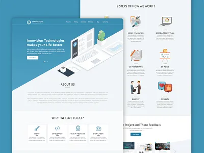 Web design for Innovision Technologies clean corporate first shot first shot flat homepage it company landing page responsive ui ux web design website