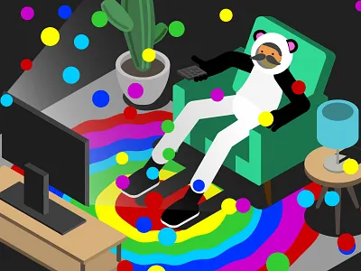 TV_Guy - Raver cartoon illustrator party rave tv