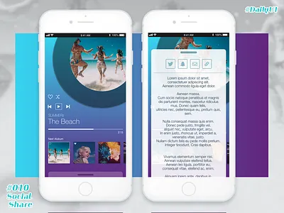 Daily UI #010 Daily UI Music Player daily music player share sns ui