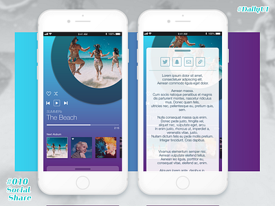 Daily UI #010 Daily UI Music Player daily music player share sns ui