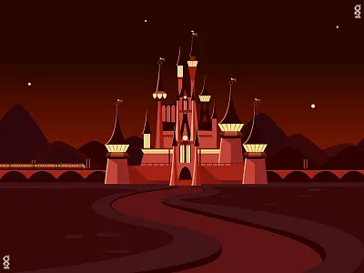Cinderella castle art castle design disney illustration landscape logo mountain palace photoshop trend water