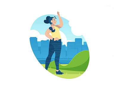 Jogger city design fitness girl illustration jog vector