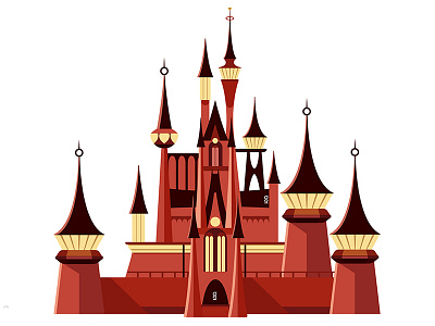 Cinderella castle art castle design disney illustration landscape logo mountain palace photoshop trend water