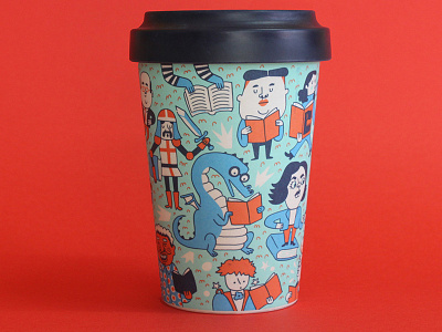 FNAC books cup illustration