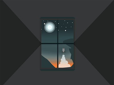 To Beyond l Illustration design illustration night sky sunset window