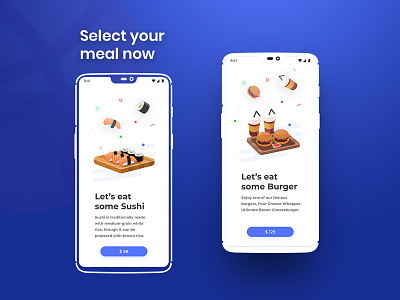 Meal Price Card ! app burger illustration meal price sushi ui ux vector web app