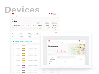 Vodafone IoT - Web App app concept dashboard internet iot map minimalist telecom web app