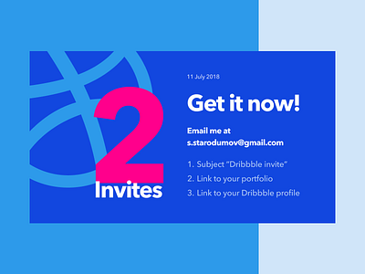 2 Dribbble Invites dribbble invite flat invitation landing page