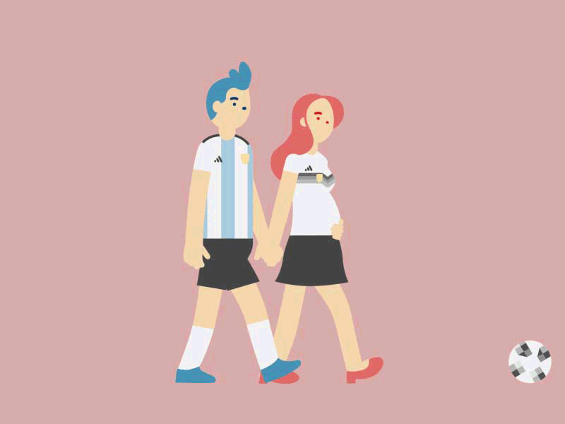 Soccer Fever 2018 2d adidas animation design drawing loop russia soccer walkcycle world cup