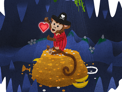 Cheeky pirate monkey found some treasure affinity designer monkey pirate