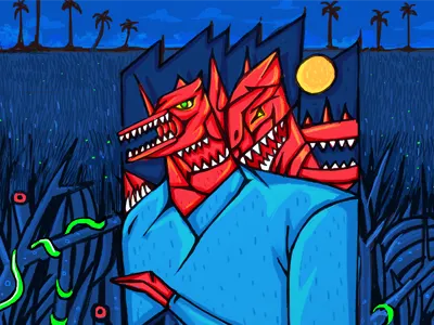 Mysterious land_01 art blue comics dark earth human illustration monster politics society