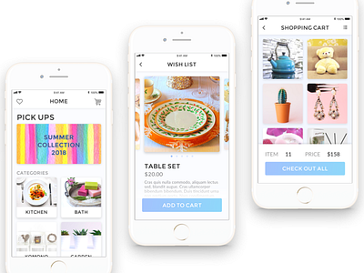 Shopping App app ios sketch ui