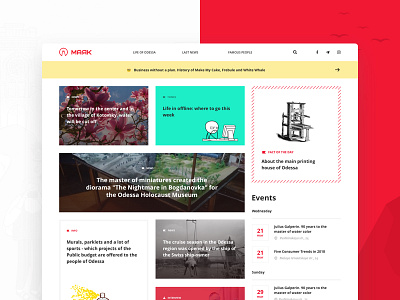 Mayak Magazine magazine media red ui ux wordpress