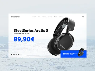Headset arctis design headset minimal site ui web