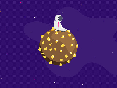 Candy planet for the new kids website. Galaxy Bar. Kiev art candy chocolate drawing flat food helm illustration planet spase sweet vector