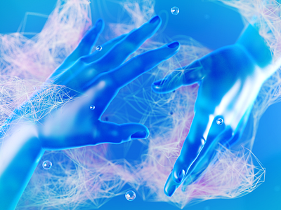 Hands 3d c4d cg cinema4d glass octane particles redshift render vfx