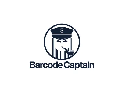 Barcode Captain Logo bar code barcode beard captain logo market price pricing sailing sailor ship
