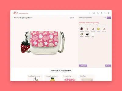 Little Designer Club bag custom e commerce shop store ui