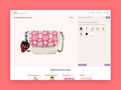 Little Designer Club bag custom e commerce shop store ui