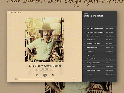 Daily UI : Music Player daily ui daily ui challenge music music player paul simon ui