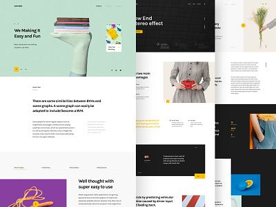 Landing article features header landing layouts moder style ui ux