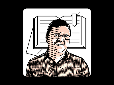 Gustavo Arango black columnist halftone illustration lines pink portrait simple veep