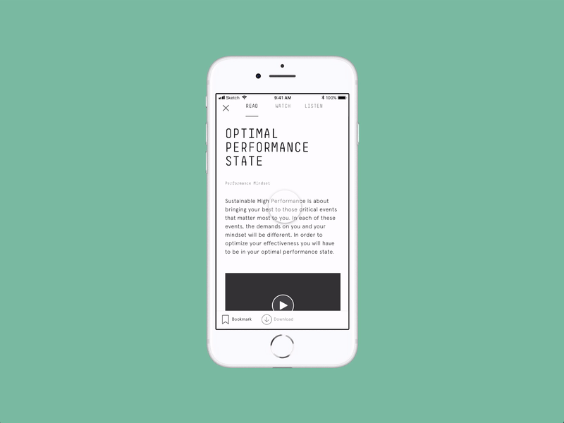 Sticky Bookmark Button article bookmarks ereader framer kindle news prototype save ui ux