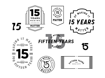 15th Anniversary Logo anniversary badge badge logo logo retro