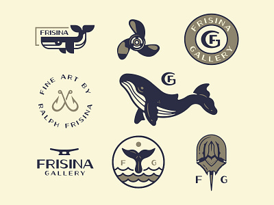 Frisina Gallery boat crab flash horseshoe identity logos nautical ocean salty sea sheet whale