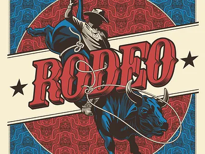 RODEO illustration pattern vector